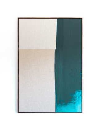 Untitled (Viridian), Oil on canvas and linen, 124 x 84cm, 2021