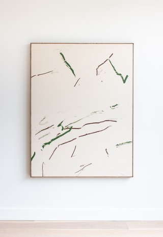 Untitled Lines, Oil and graphite on canvas, 106 x 81cm, 2021